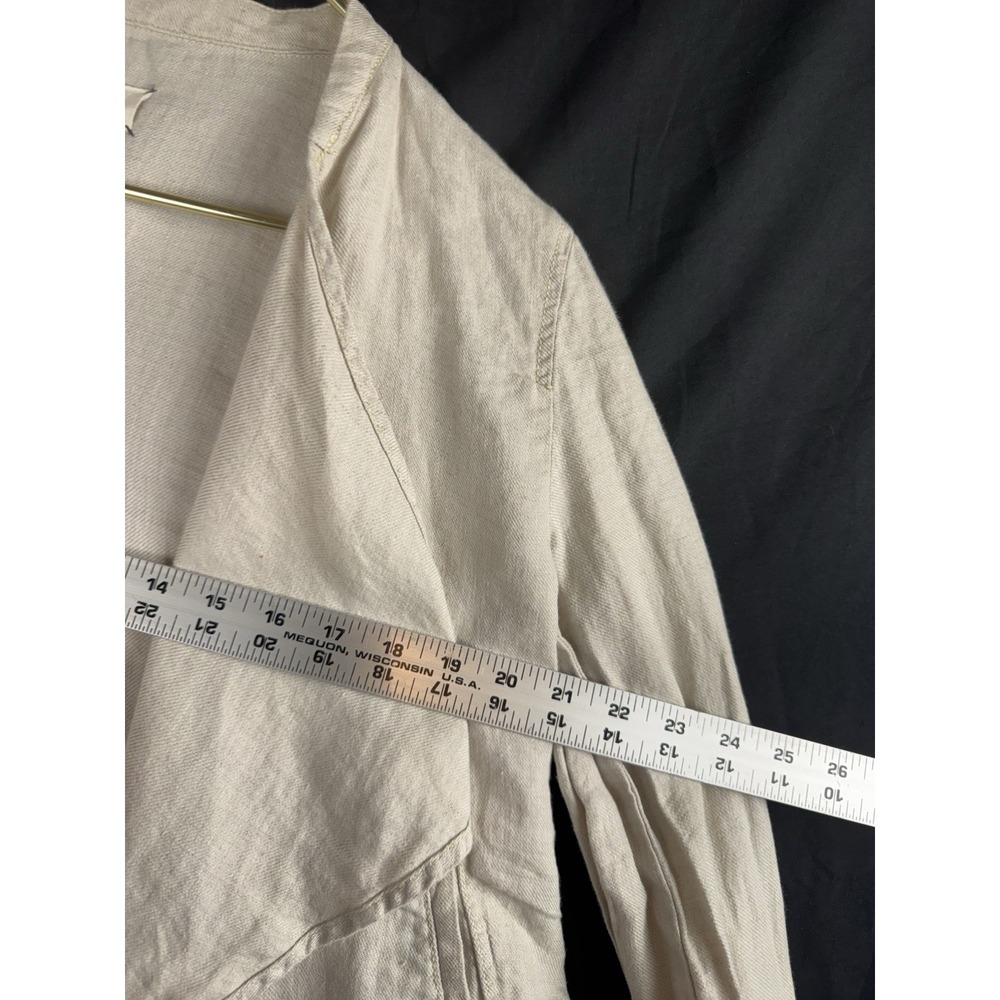Lou & Grey Linen Cream Blazer Jacket Open Front Sz S Coastal Minimalist Beach - Picture 4 of 5